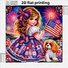 (Box Packaging)Diamond Painting-DIY Crystal Rhinestone National Flag and Girl