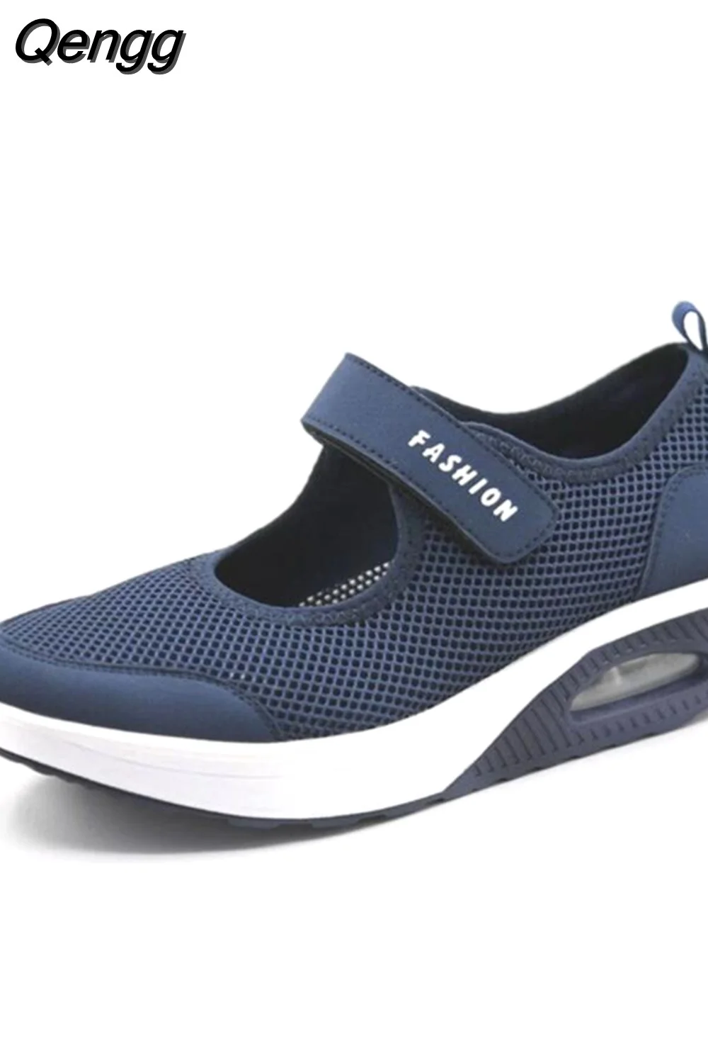 Qengg Running Sneakers Women Fashion Mesh Breathable Casual Wedge Platform Hiking Shoes Female Tenis Feminino Zapatillas Mujer