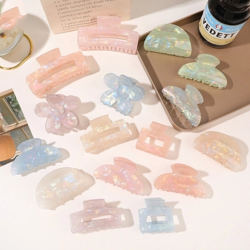 Women's Minimalist Classic Style Solid Color PVC Hair Claws