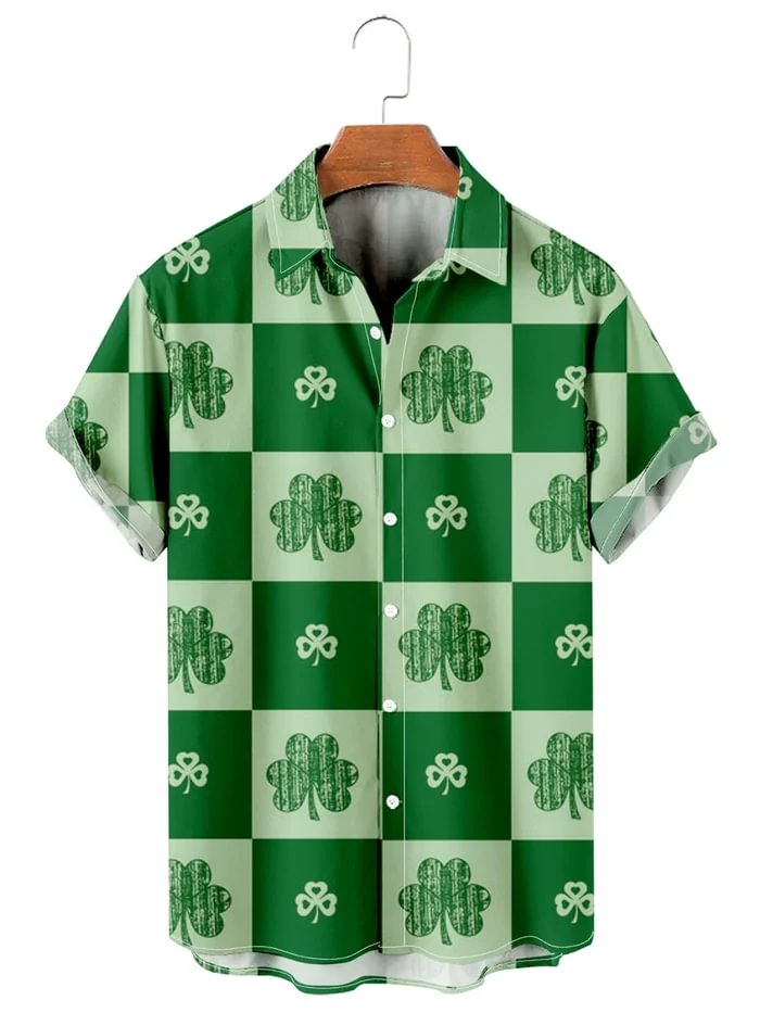 St. Patrick's Day casual loose men's plus size short-sleeved