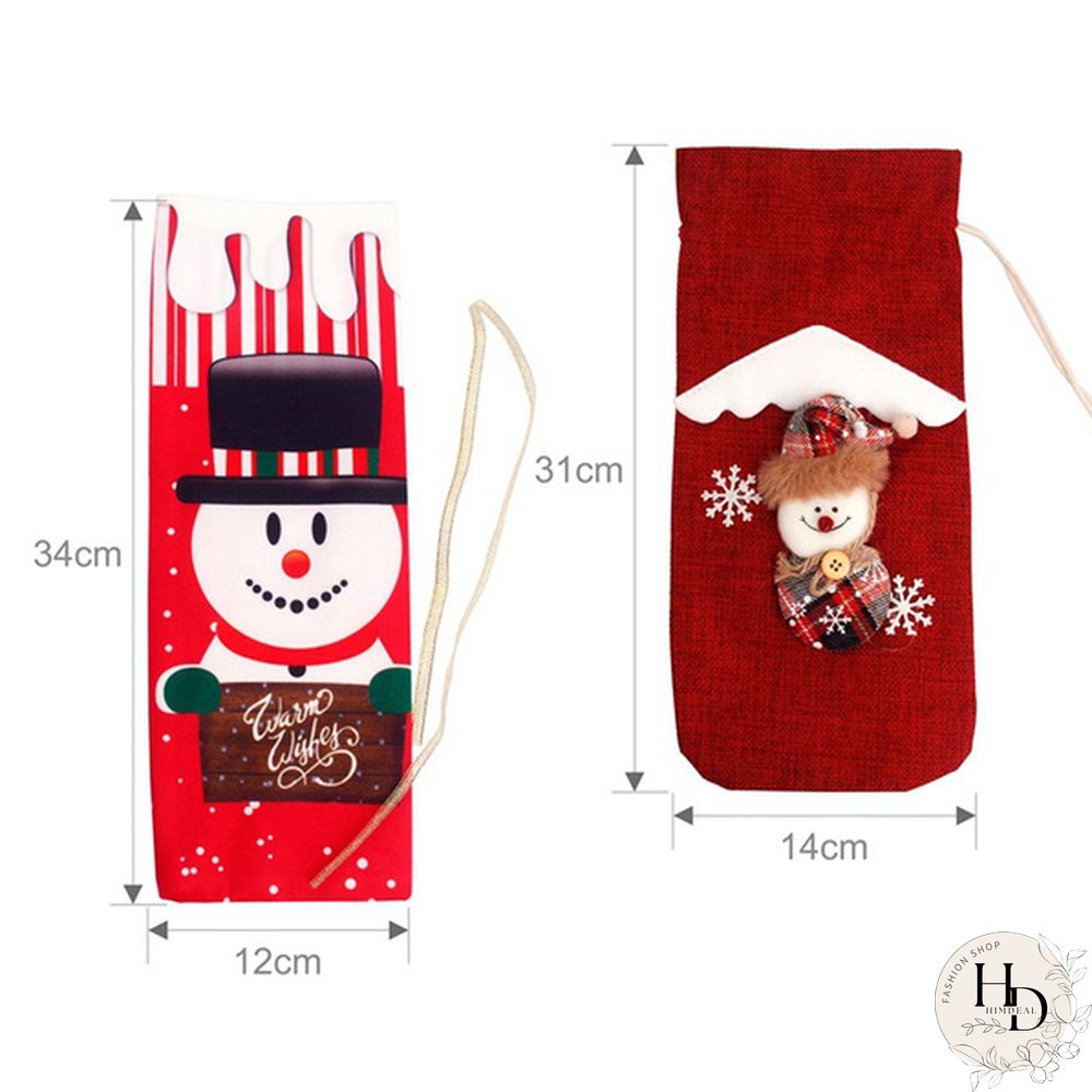 Christmas Wine Bottle Cover Santa Claus Snowman Tableware For Christmas New Year Decorations