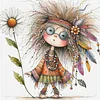 (Multi-Style) Indian Weird Girl-11CT Stamped Cross Stitch 40*40cm/15.75*15.75in tapestrymarket