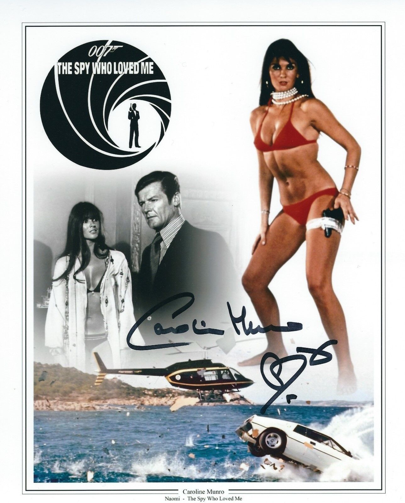 CAROLINE MUNRO SIGNED 007 JAMES BOND 8x10 Photo Poster paintingGRAPH 4 - UACC & AFTAL AUTOGRAPH