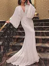 Spangle Plunging Batwing Sleeves Maxi Dresses