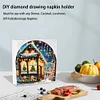 Christmas Acrylic DIY 5D Diamond Art Painting Napkin Holder Table Decor (Street)