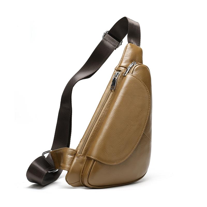 Mens Outdoor Fashion Alligator Pattern Cow Leather Chest Bags