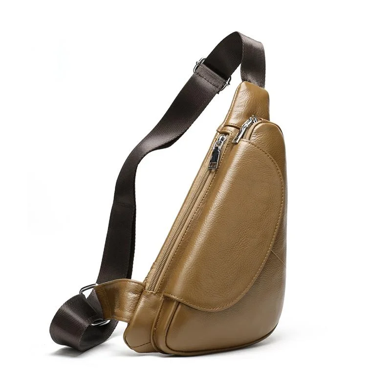 Mens Outdoor Fashion Alligator Pattern Cow Leather Chest Bags