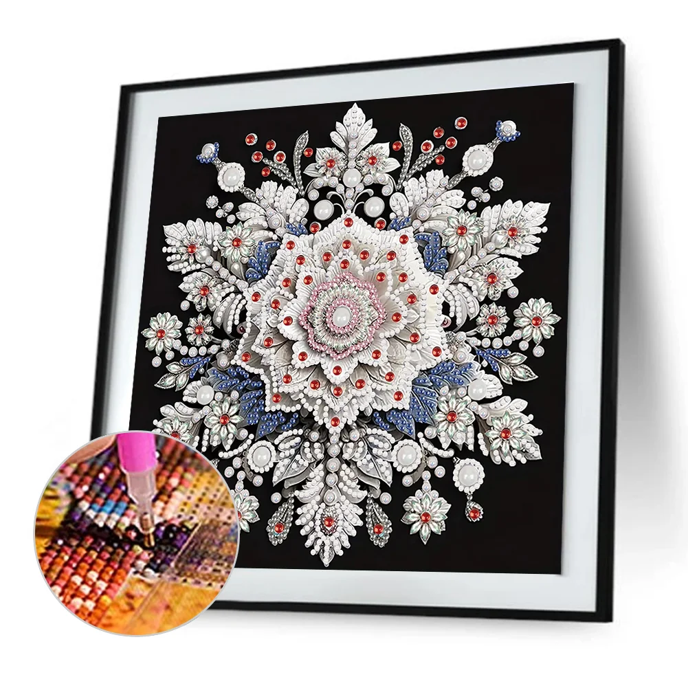 Snowflake - Partial Special Shaped Drill Diamond Painting Kits (Canvas|30*30cm)