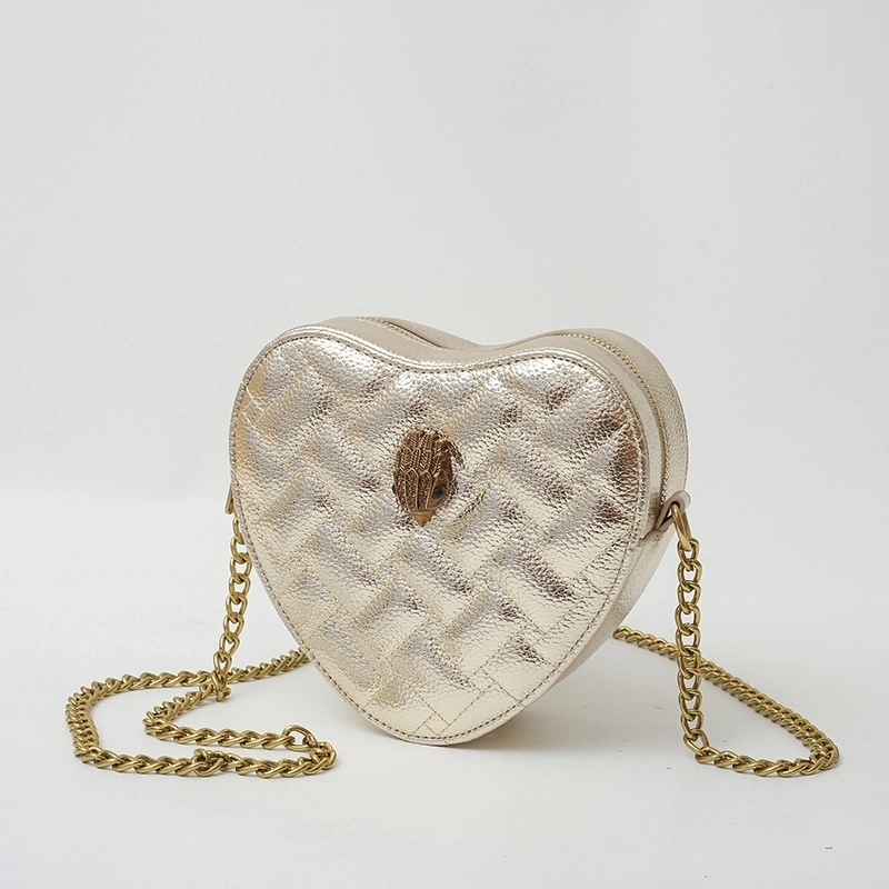 Women’s Small Pu Leather Solid Color Streetwear Heart-shaped Zipper Shoulder Bag Crossbody Bag