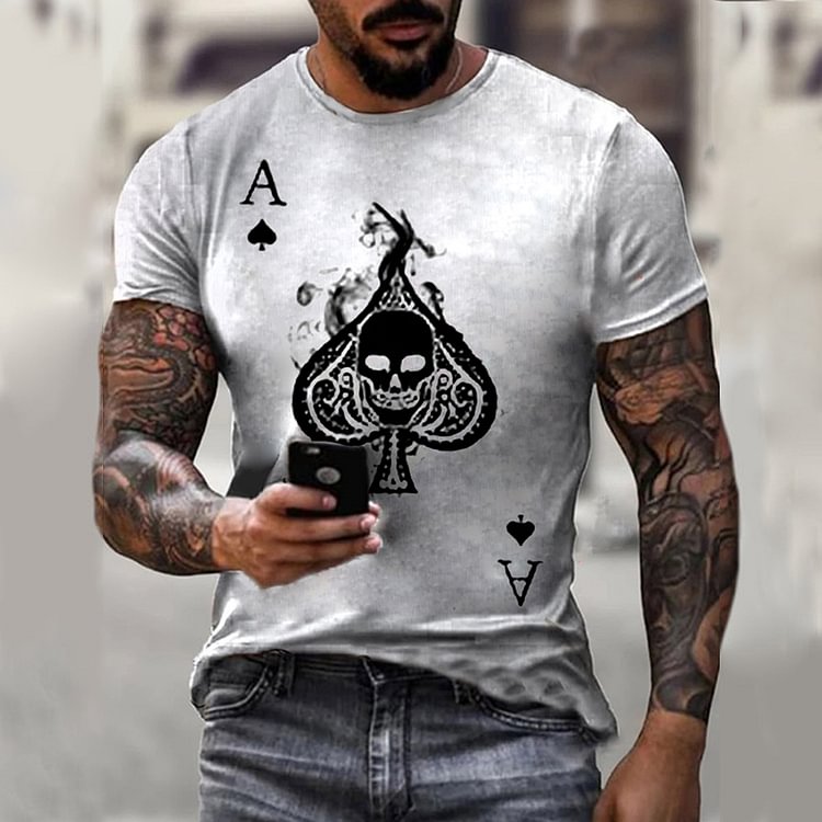 Fashion men's playing card t-shirt