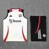 2025/2026 Manchester United Pre-Match Training White Vest+Shorts Football1:1 Thai Quality