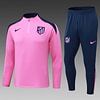 Joyfball 2024/2025 Atletico Madrid Half-Pull Training Suit Pink Jersey 1:1 Thai Quality Set