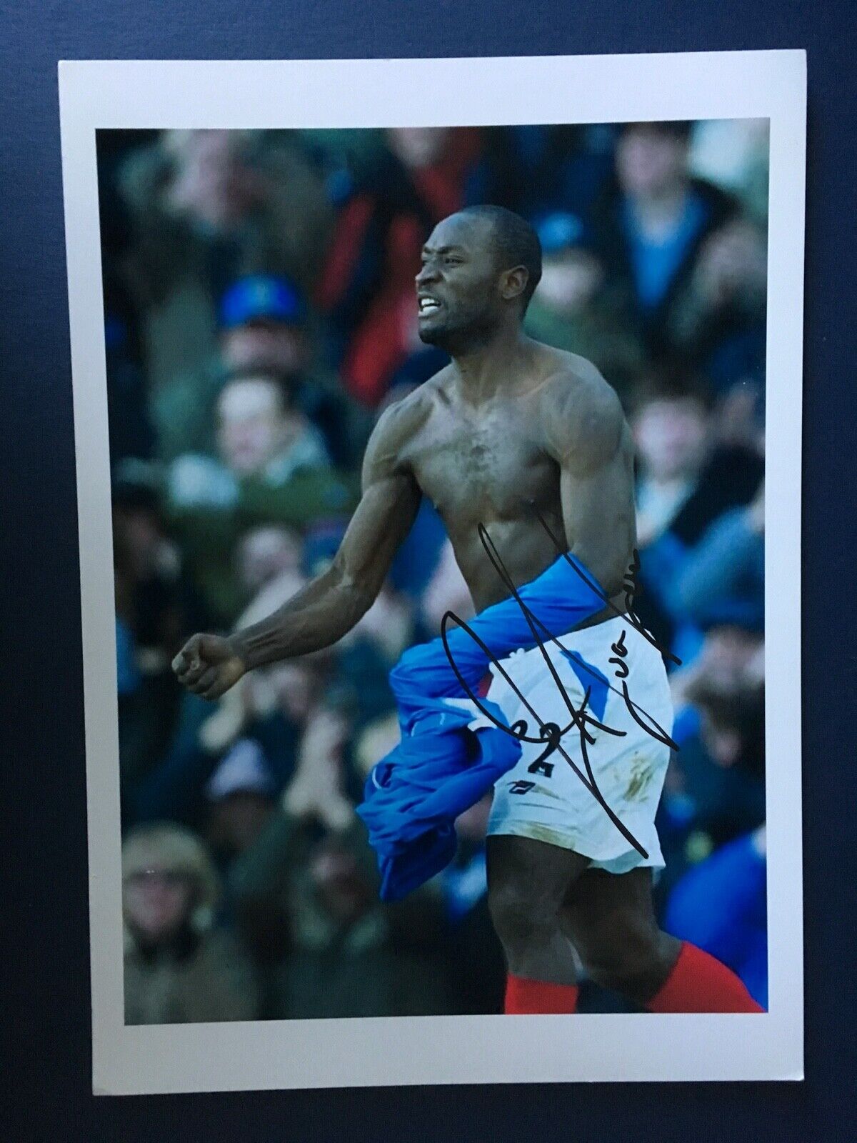 LOMANA LUA LUA - FORMER PORTSMOUTH FOOTBALLER - EXCELLENT SIGNED Photo Poster painting