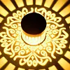 Solar Fence Lights Mandala Theme Waterproof Metal Solar Powered Deck Step Stair Lights for Garden Post Patio Decor Gifts for Women Mom