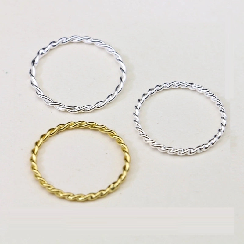 925 Sterling Silver Geometric Solid Color Rings