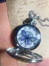 Real butterfly pocket watch movable elegant gray butterfly pendant necklace pocket watch