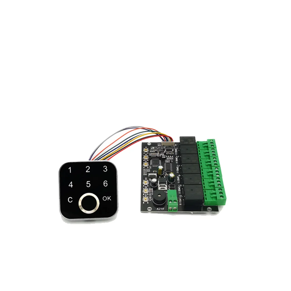 6 Way Relay Finger Print Switch Biometric Fingerprint Internal Door Lock Control Board Programmable Fingerprint Lock