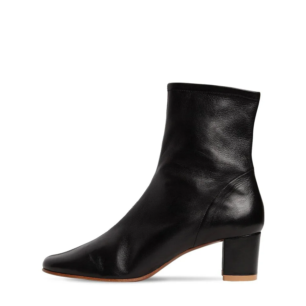 6cm/2.37 inch Women's Wedge Matte Cowhide Mid Calf Pointed Toe Platform Booties