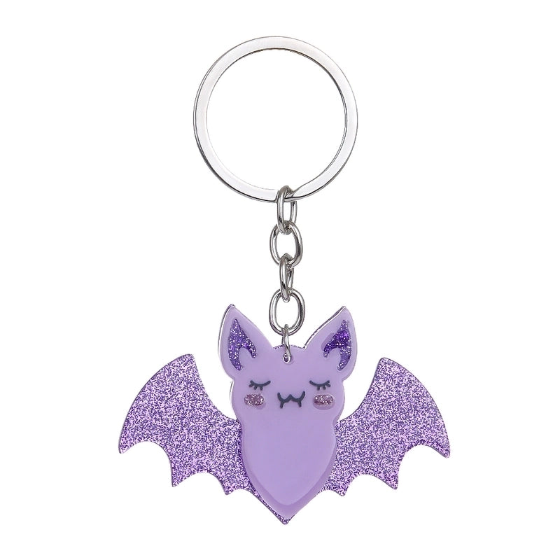 Cute Minimalist Bat Arylic Halloween Bag Pendant Keychain
