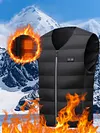 22 Heating Zones Electric Heated Vest USB V Neck Thermal Clothes for Outerwear