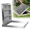 [US Local Warehouse] Stainless Steel Manhole Cover 26.97x23.62in Access Hatch Door with Handle Septic Tank Lid for Cellars Basement Patio Yard Window Well