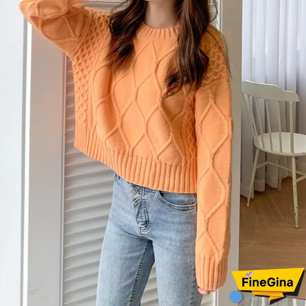 Candy-colored Loose Twist Sweater