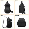 Tactical Chest Bag Army Crossbody Pack Single Shoulder Molle Bag For Camping Hiking Cycling Walking Outdoor Sports,Black Brown