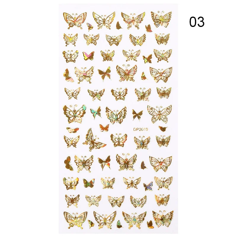1 Sheet Nail Art 3D Nail Sticker Butterfly Colorful Nail Decals Fairy Tales Nail Transfer Decals Nail Decorations DIY Design