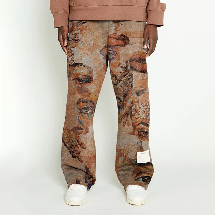 Printed Mid-Waist Loose Casual Trousers Men'S Hip-Hop Pants at Hiphopee
