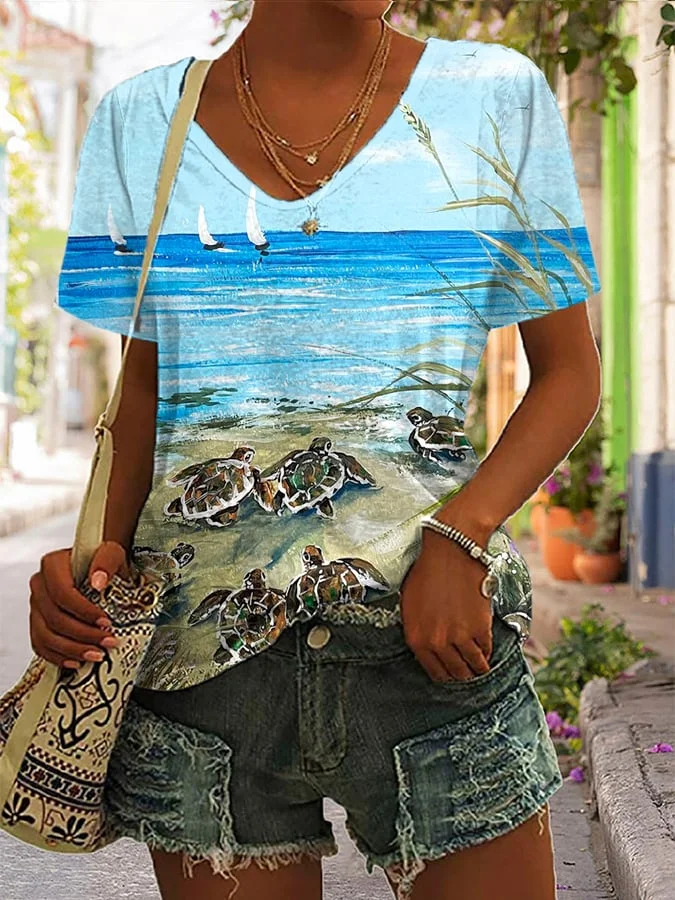 🔥Buy 3 Get 10% Off🔥Turtle Casual Short Sleeve T-Shirt