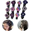 4 Pi&egrave;ces Pince Barrette &agrave; Cheveux lat&eacute;rale &agrave; Trois Fleurs