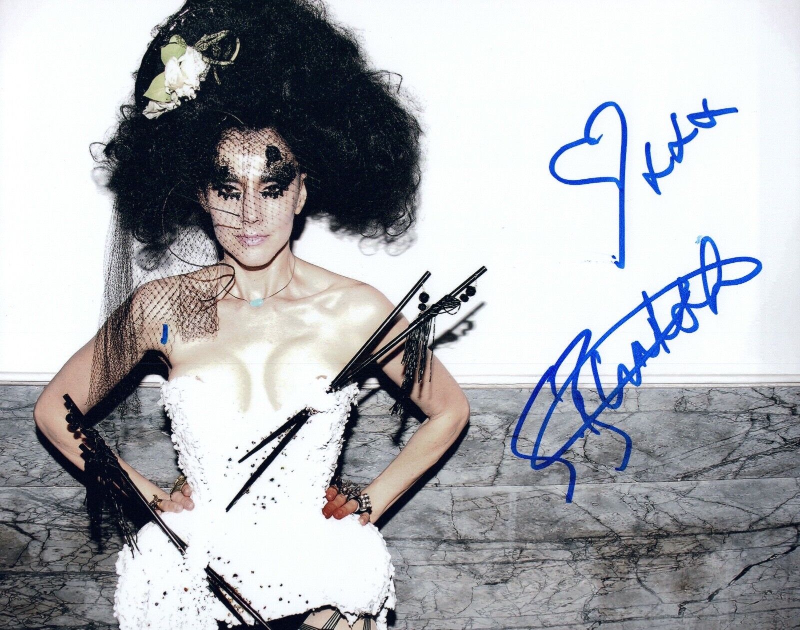 Susanne Bartsch Signed 8x10 Photo Poster painting On Top New York Nightlife Queen COA