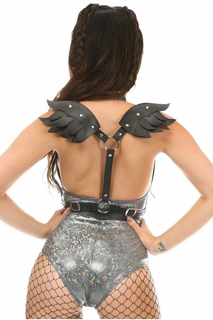 PU Leather Angel Wings Strap Belt Tops Festival Body Harness