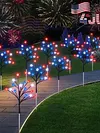 8Pcs American Flag Solar Stake Lights Weatherproof Garden Decorative Pole Flag Light Impact  Welcome Powered Outdoor Gardening Light for Outdoor Gardening Patio Yard