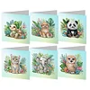 6pcs DIY Garden Animal Special Shape Diamond Painting Card