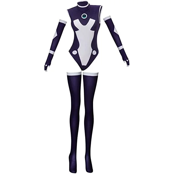 Women's Princess Koriand'r Cosplay Super Speed Bodysuit Costume for Halloween Super Hero Outfit