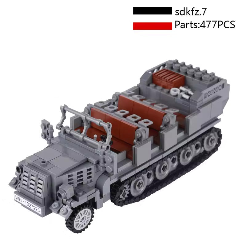 WW2 German Sd.Kfz. 7 Army Transport Custom Military MOC Minifigure Bricks monstertoys