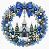 Christmas Church Wreath 14CT Stamped Cross Stitch Kit 40&times;40cm tapestrymarket
