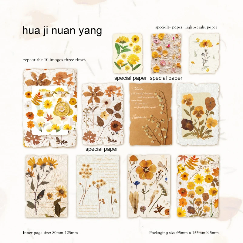 Material Paper - One Paper Flower Language Series Vintage Plant Landscaping Collage 