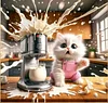 Diamond Painting-DIY Full Round Drill Cat Cooking In Kitchen(40*40CM)