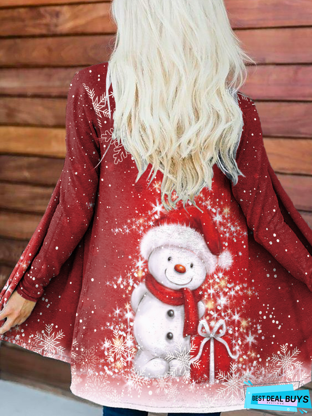 Plus Size Christmas Jersey Cardigan Coat Xmas Coat