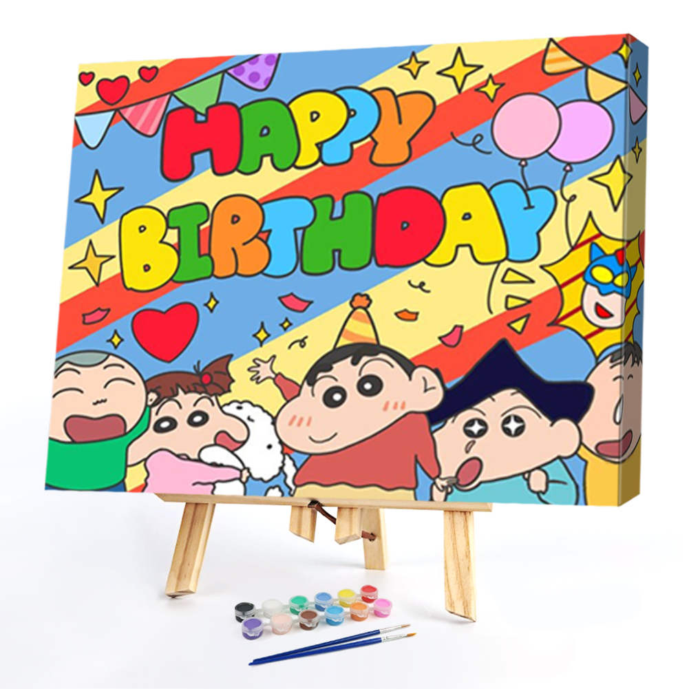 

40*30CM - Paint By Numbers - Crayon Shin-chan Birthday, 501 Original
