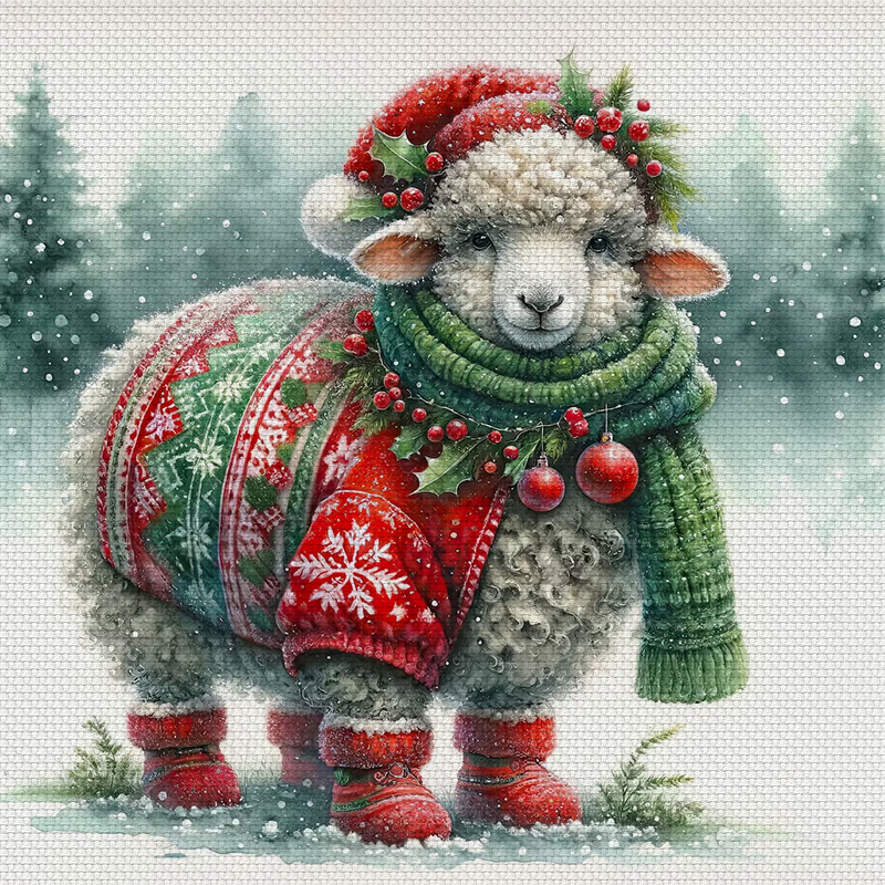 刺繍フレーム　動物たちのクリスマス 刺繍フレーム　動物たちのクリスマス