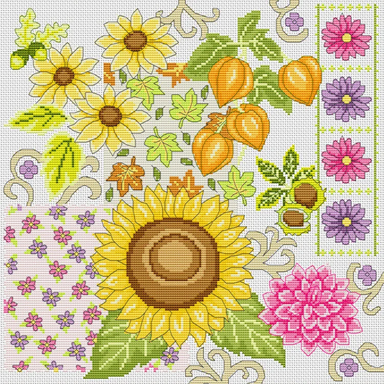 Spring Brand - Sunflower 11CT Stamped Cross Stitch 48*48CM(28Colors)