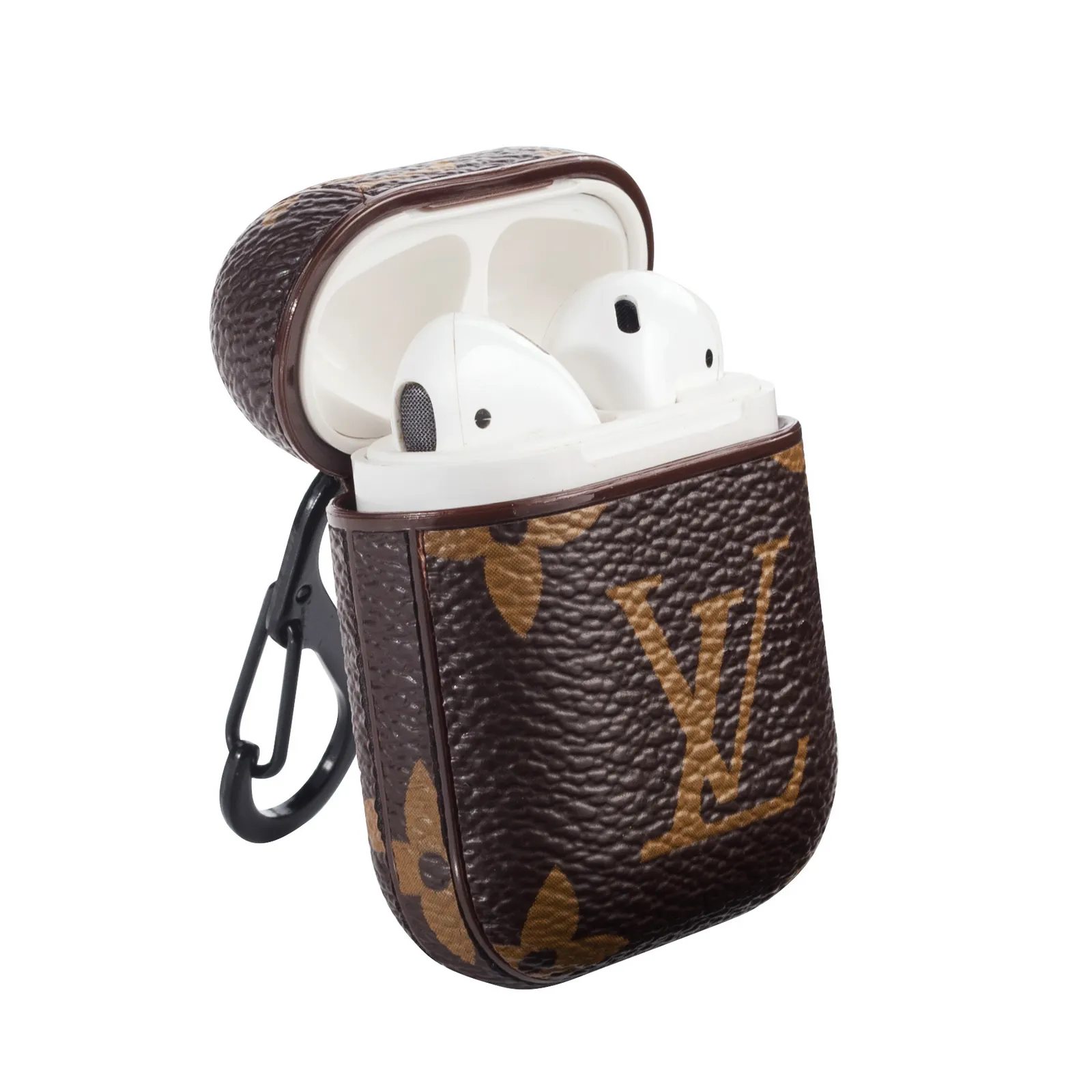 Classic LV Monogram Canvas Leather Apple Wireless Earphones AirPods Case