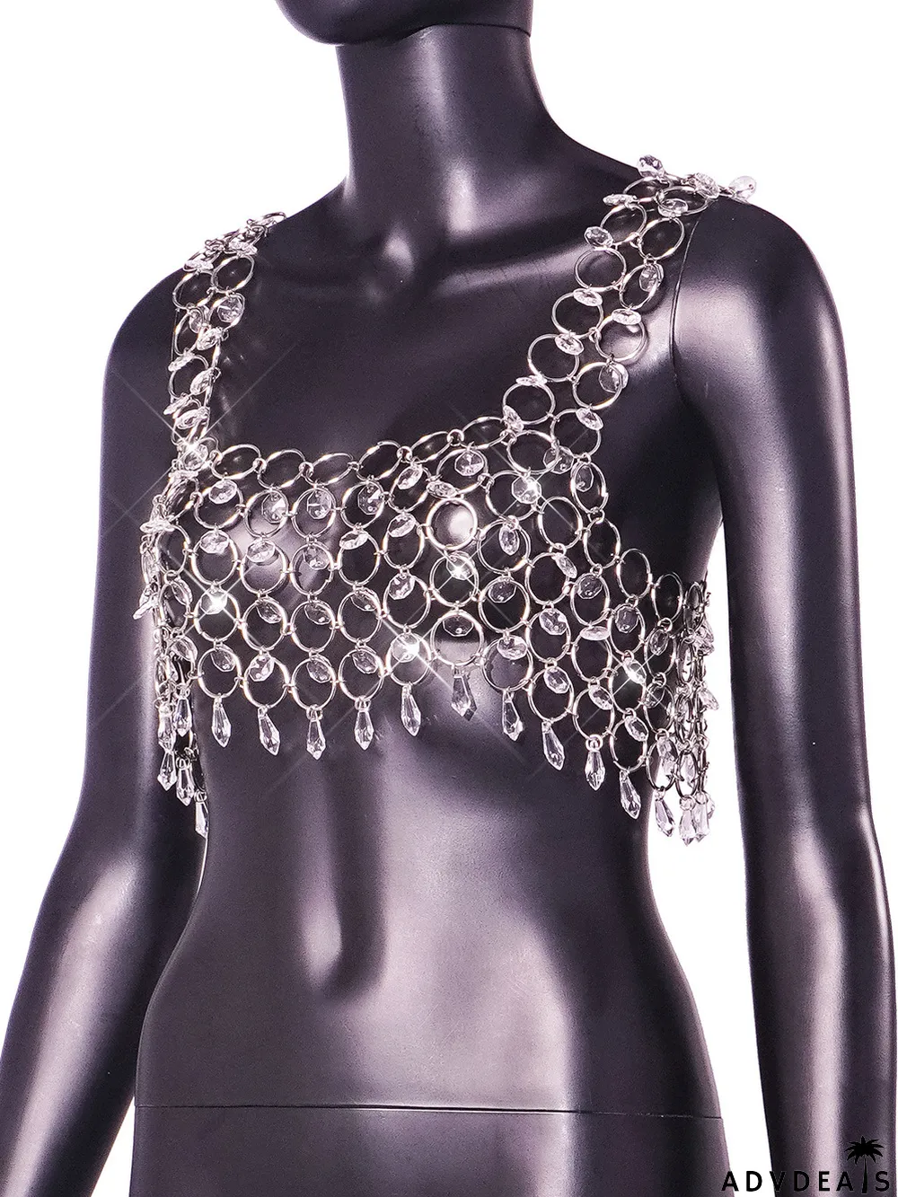 Summer Cutout Shiny Crystal Vest
