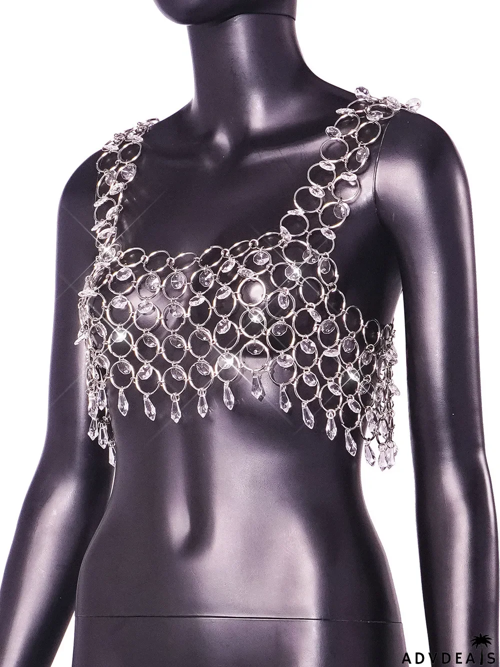 Summer Cutout Shiny Crystal Vest
