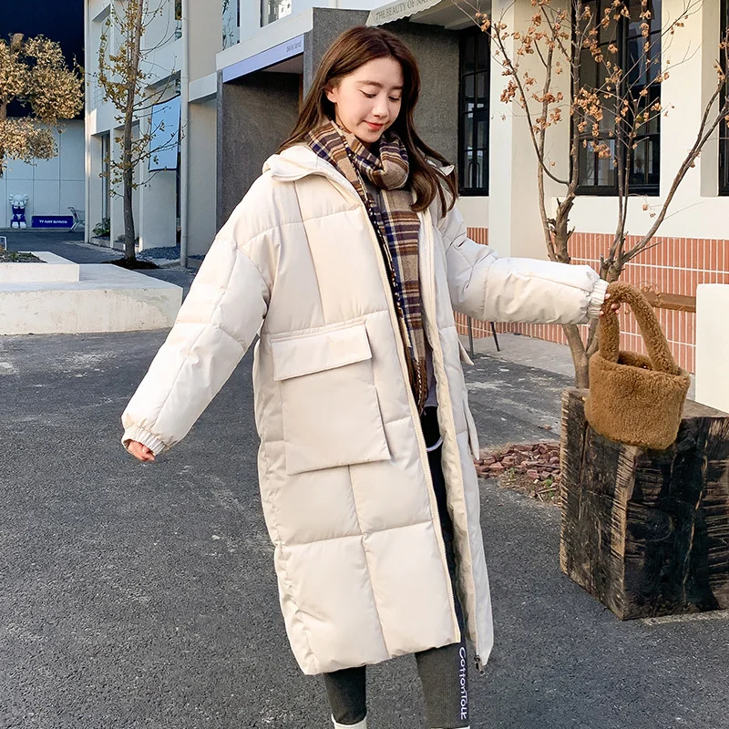 Toloer Milk Fufu Yellow Down Cotton Coat Female Medium Long Winter 2024 New Loose Coat Thick Cotton-Padded Coat-Outfit Ideas