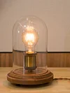 Farmhouse Table Lamp, Vintage Table Decorative Glass Lampshade, Edison Bulb Included