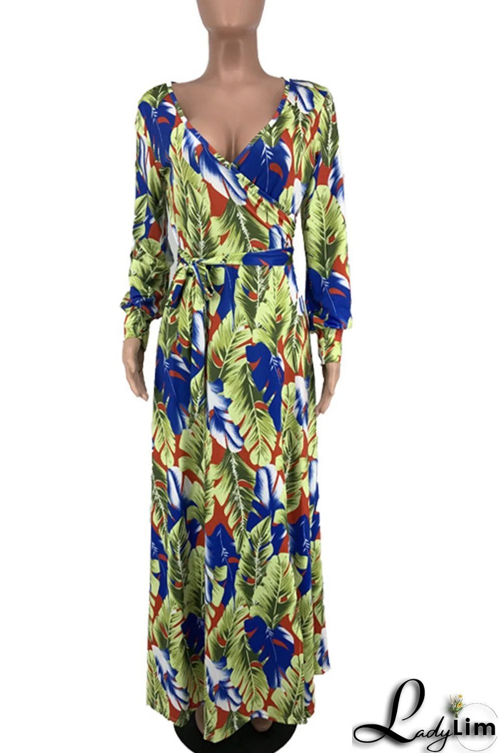 Pink Sweet Elegant Print Patchwork V Neck Straight Dresses